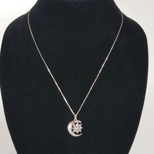 Sterling Silver Moon & Sun Celtic Necklace